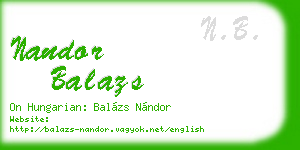 nandor balazs business card