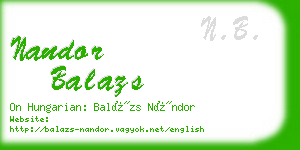 nandor balazs business card